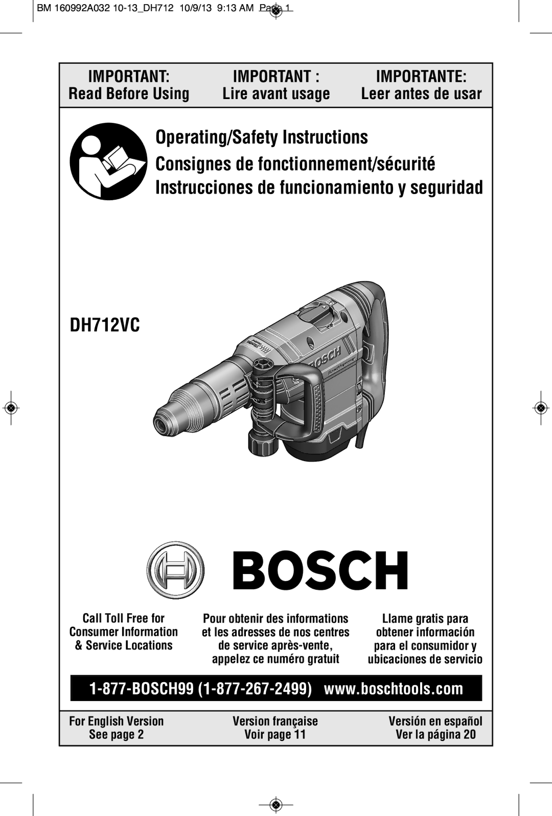 Bosch Power Tools DH712VC manual Ver la página 