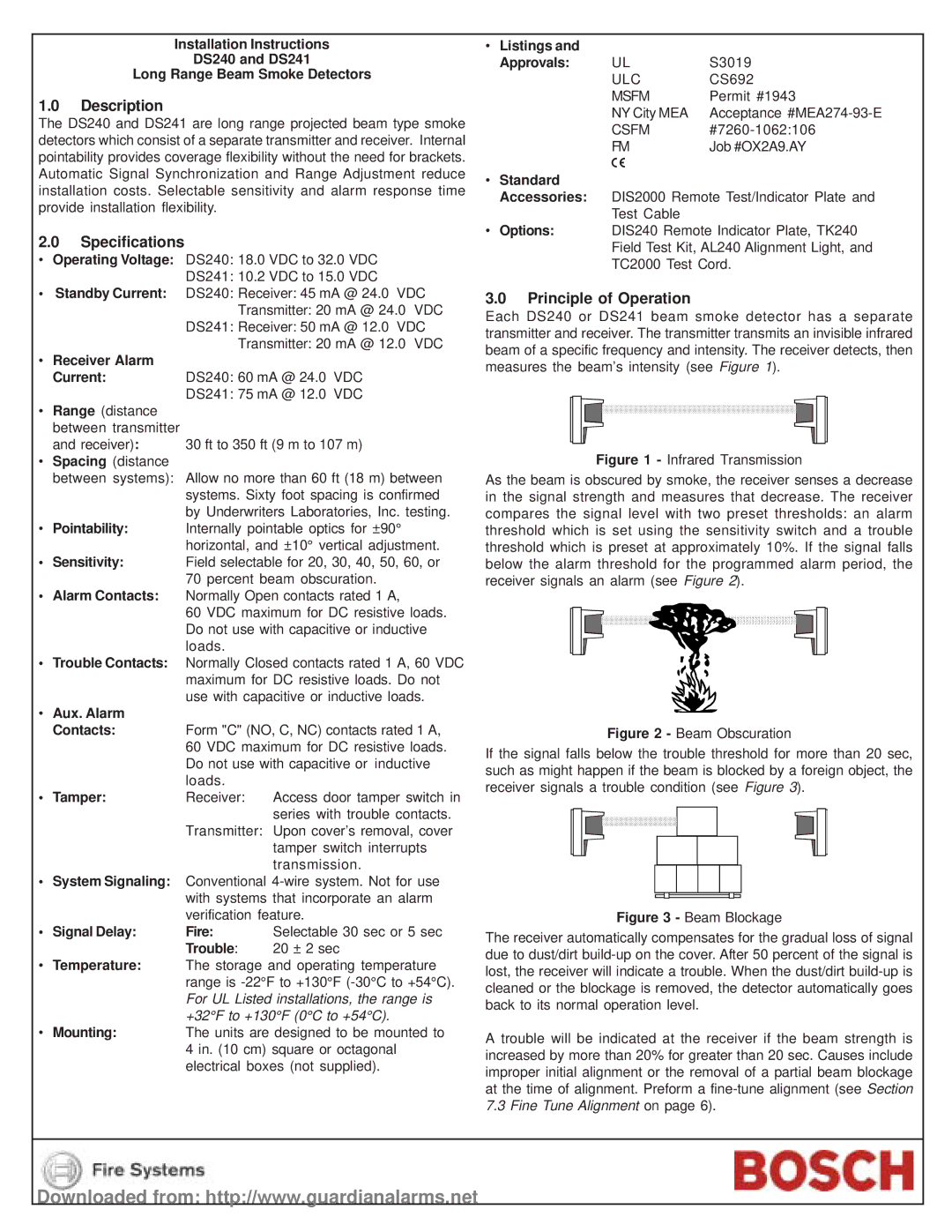 Bosch Power Tools DS240, DS241 specifications Description, Specifications, Principle of Operation 