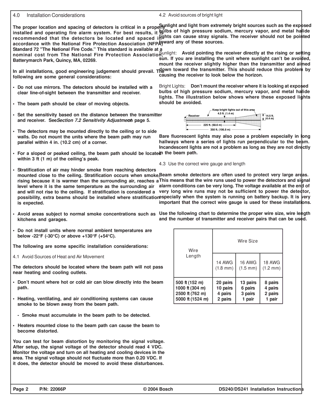 Bosch Power Tools DS241 Installation Considerations, Avoid Sources of Heat and Air Movement, Avoid sources of bright light 