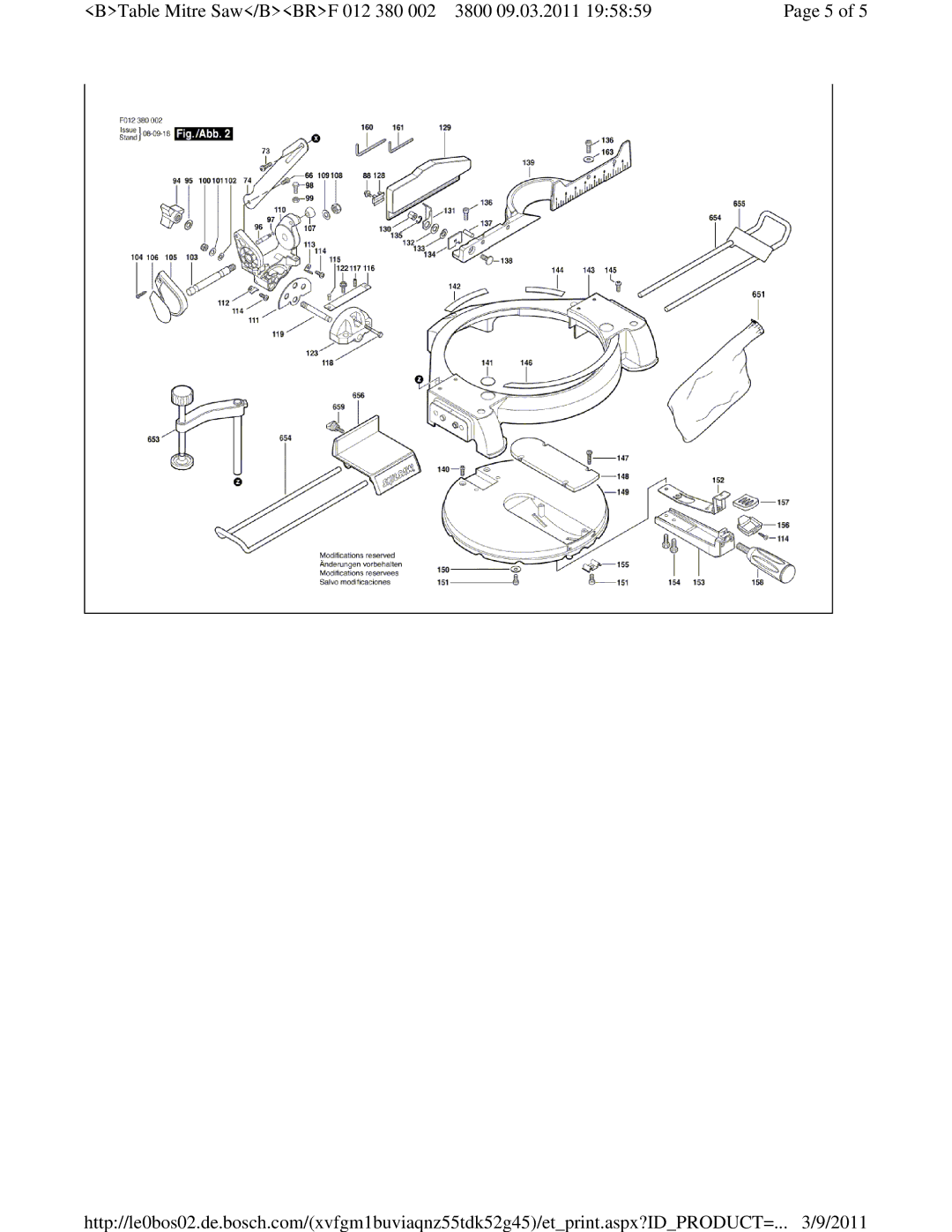 Bosch Power Tools manual BTable Mitre Saw/BBRF 012 380 002 3800 09.03.2011 