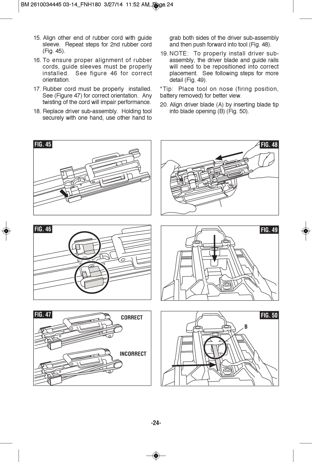 Bosch Power Tools FNH180-16BN, FNH180K-16 manual Correct 