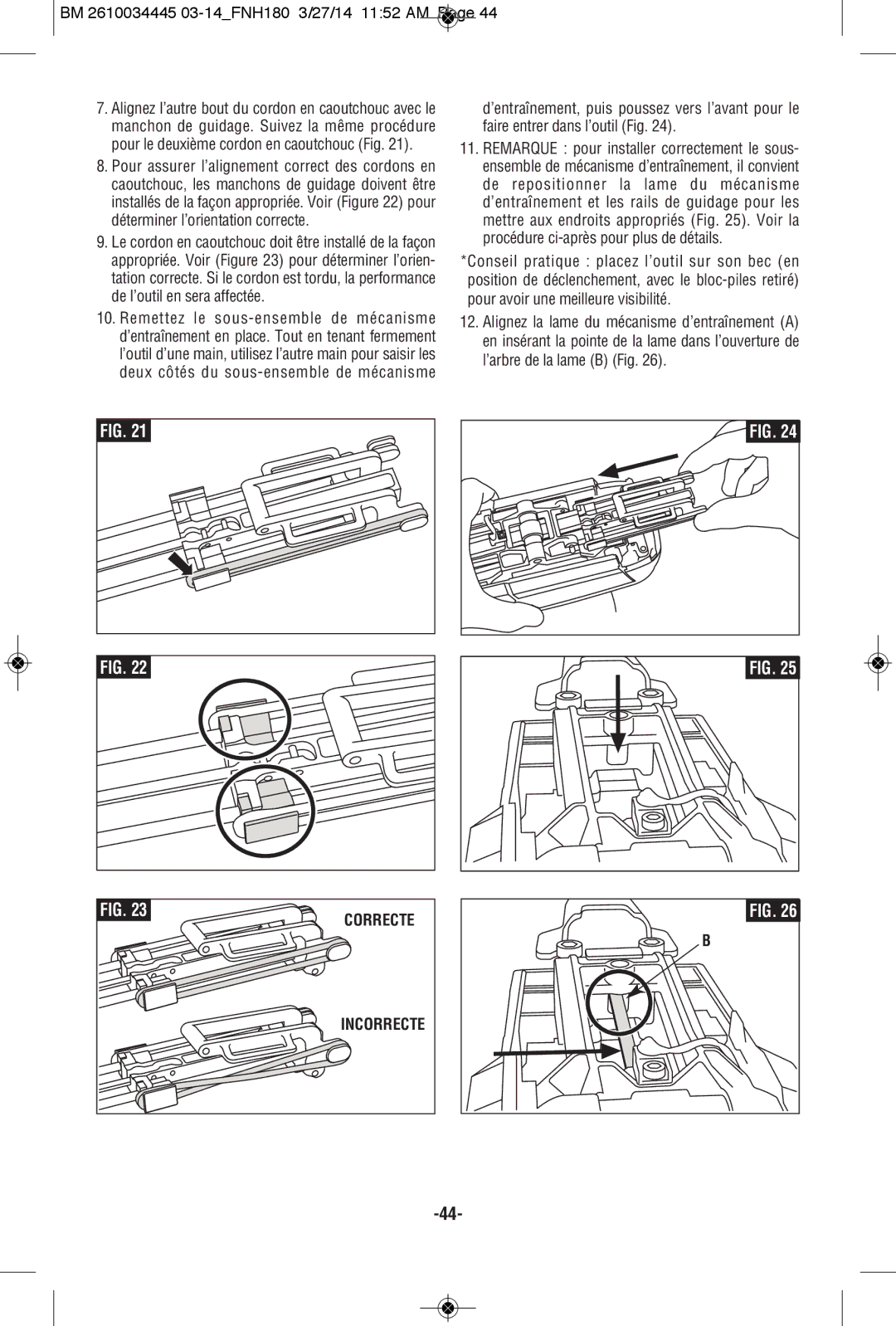 Bosch Power Tools FNH180-16BN, FNH180K-16 manual Correcte 