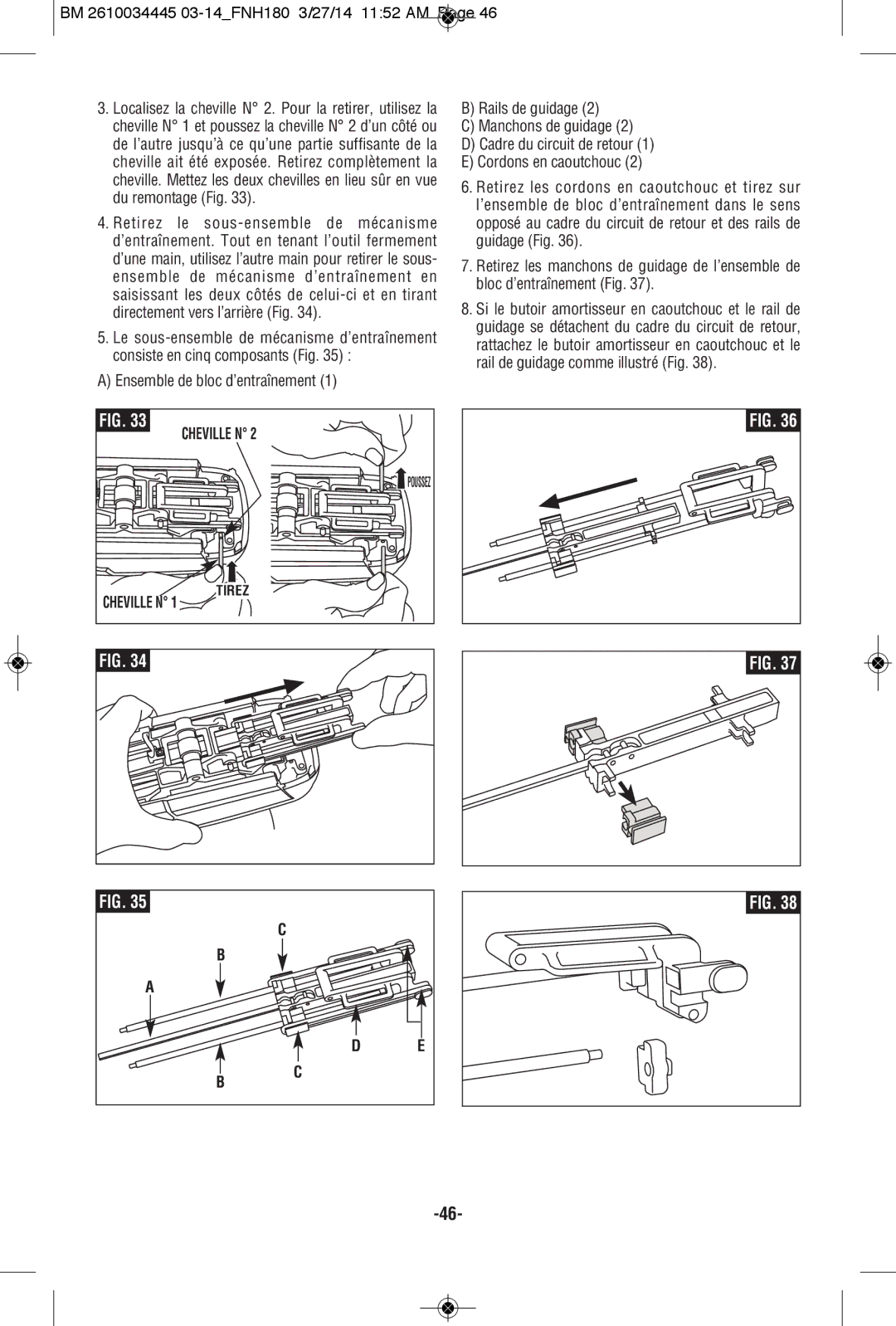 Bosch Power Tools FNH180-16BN, FNH180K-16 manual Ensemble de bloc d’entraînement 