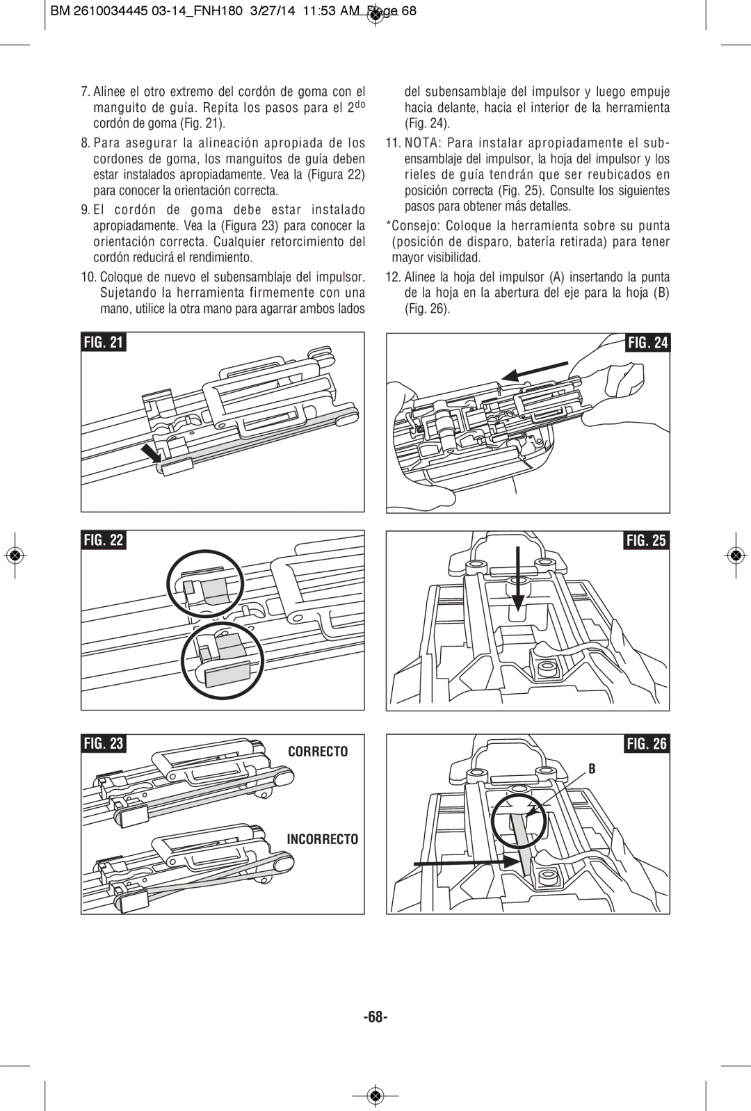 Bosch Power Tools FNH180-16BN, FNH180K-16 manual Correcto 