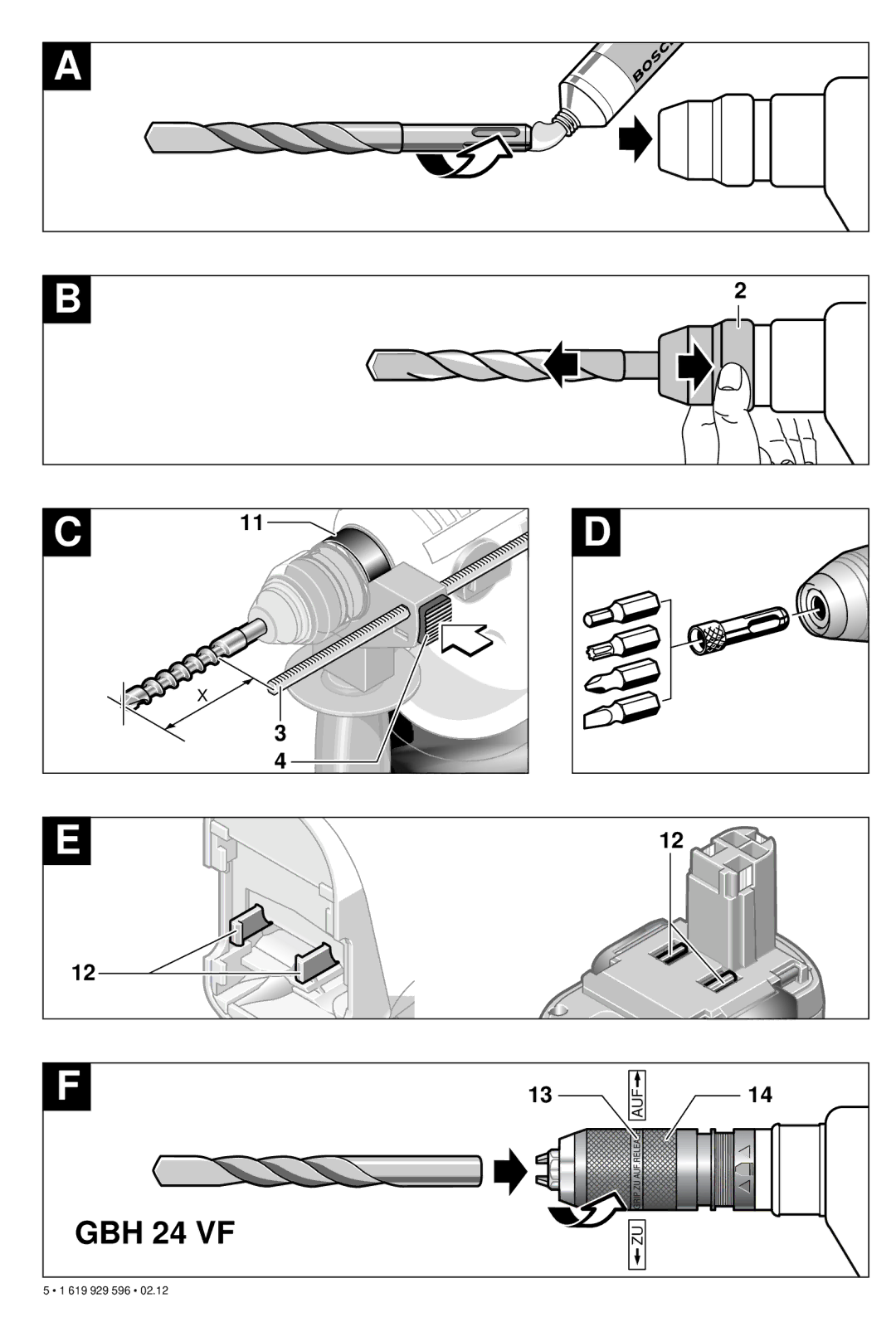 Bosch Power Tools GBH 24 VF operating instructions Auf 