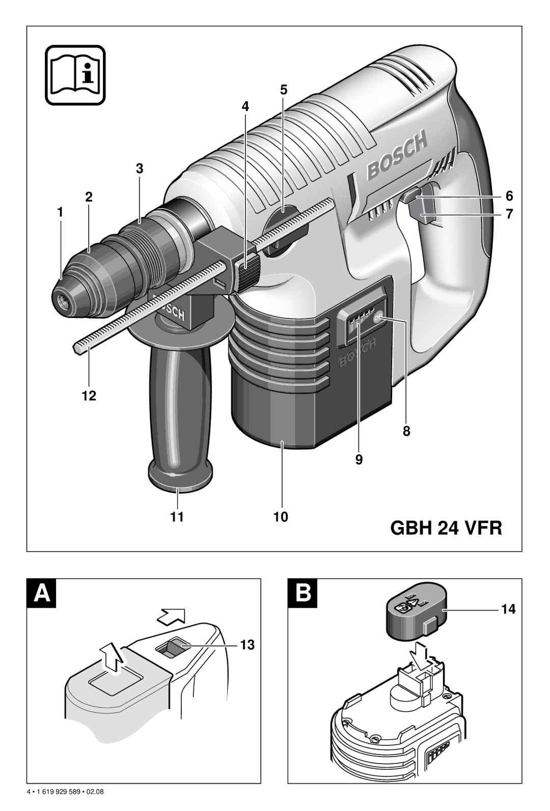 Bosch Power Tools GBH 24 VFR, GBH 24 VRE operating instructions 