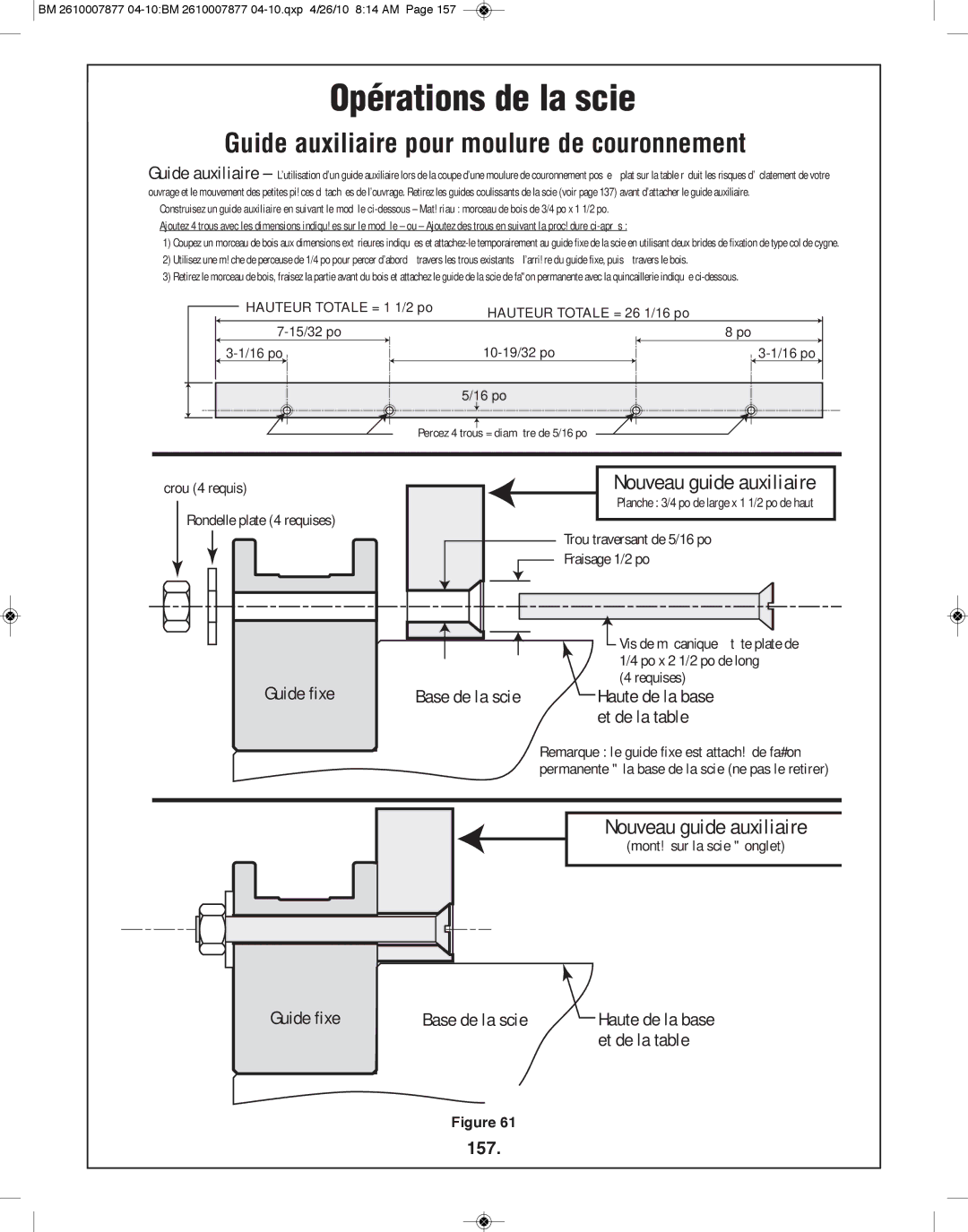 Bosch Power Tools GCM12SD 157, Guide fixe Base de la scie Haute de la base Et de la table, Monté sur la scie à onglet 