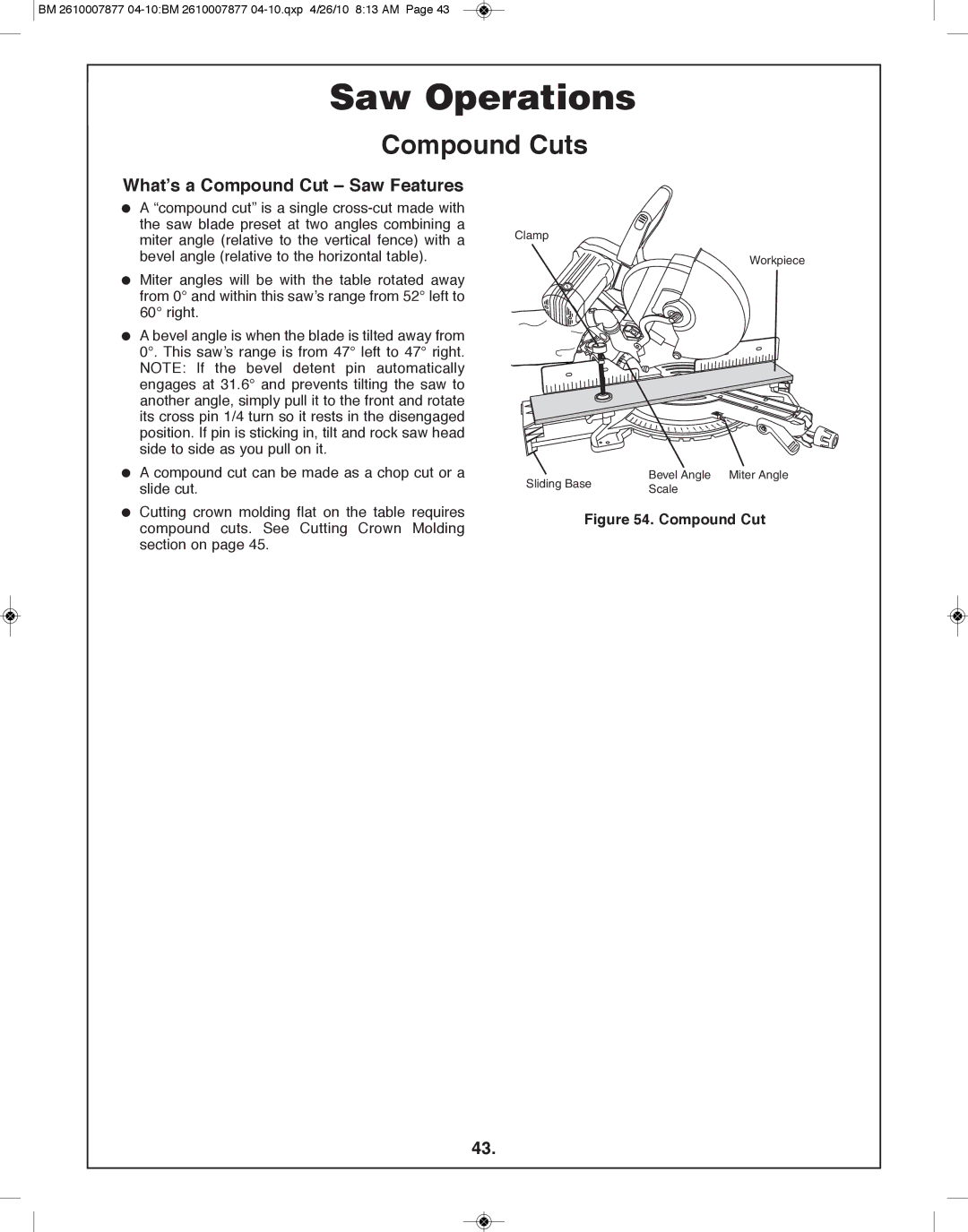 Bosch Power Tools GCM12SD manual Compound Cuts, What’s a Compound Cut Saw features 