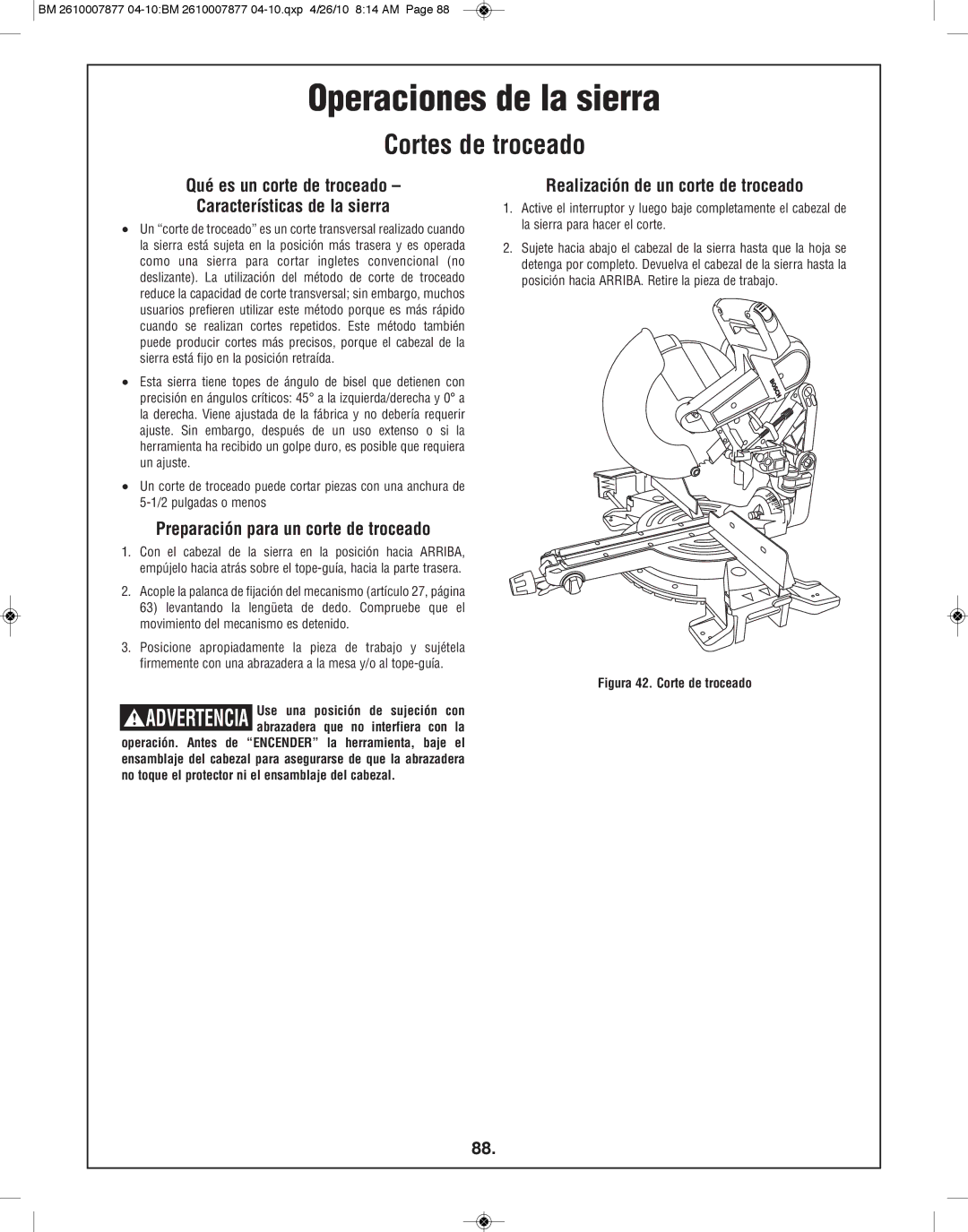 Bosch Power Tools GCM12SD manual Cortes de troceado, Qué es un corte de troceado Características de la sierra 