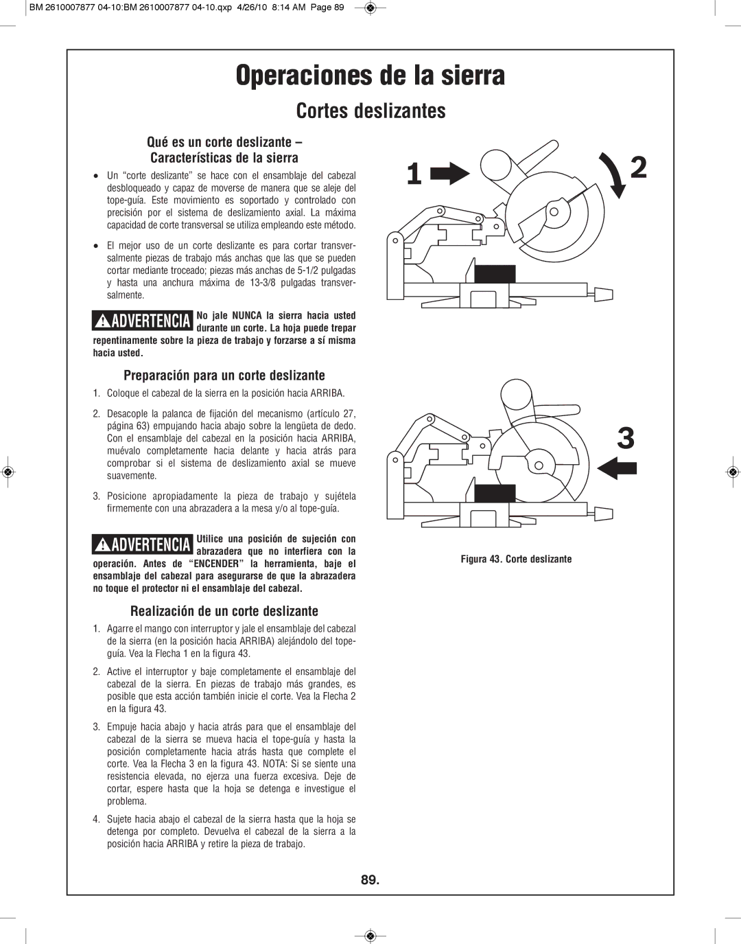 Bosch Power Tools GCM12SD manual Cortes deslizantes, Qué es un corte deslizante Características de la sierra 