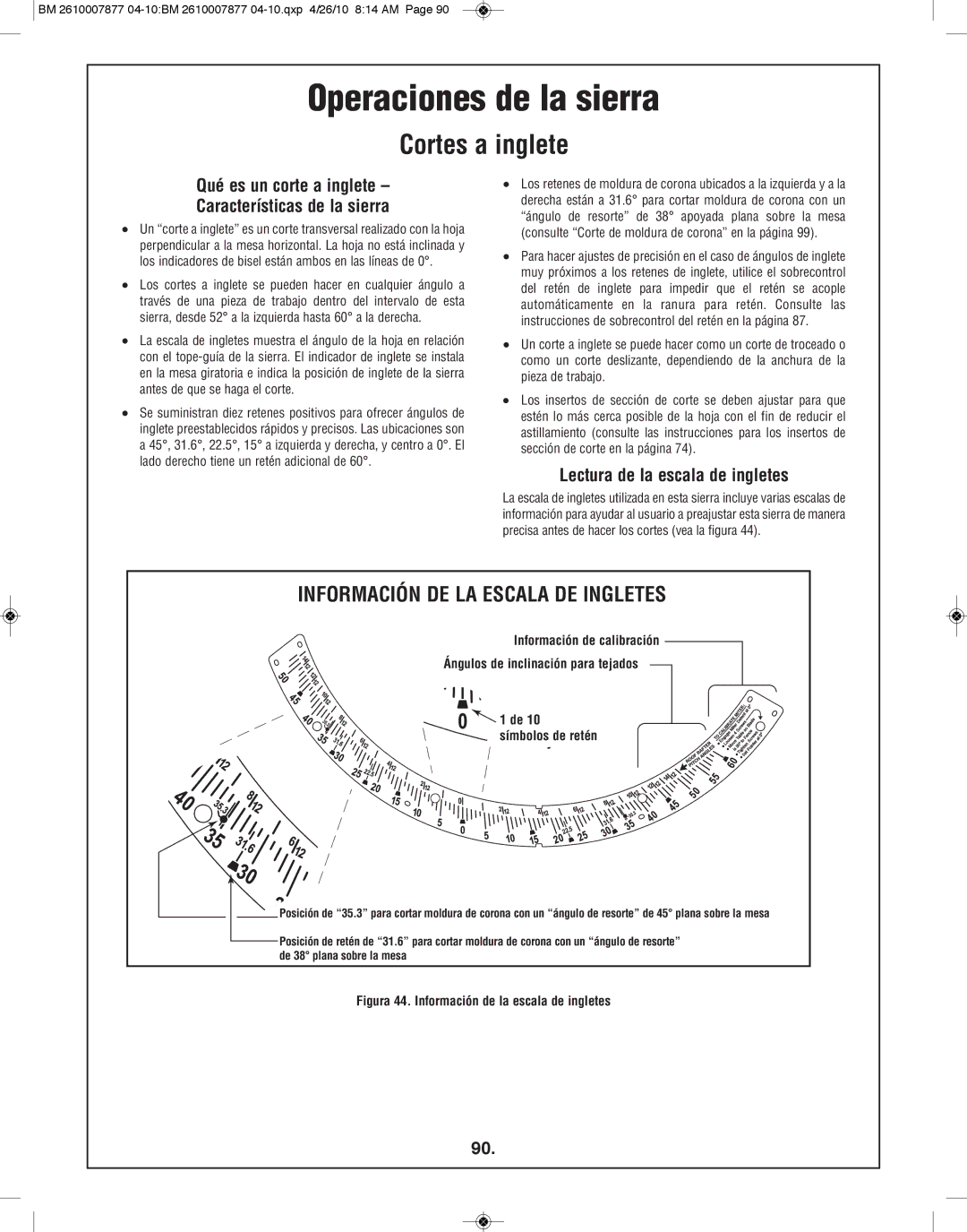 Bosch Power Tools GCM12SD manual Cortes a inglete, Qué es un corte a inglete Características de la sierra 