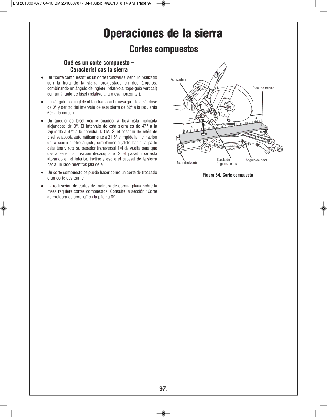 Bosch Power Tools GCM12SD manual Cortes compuestos, Qué es un corte compuesto Características la sierra 