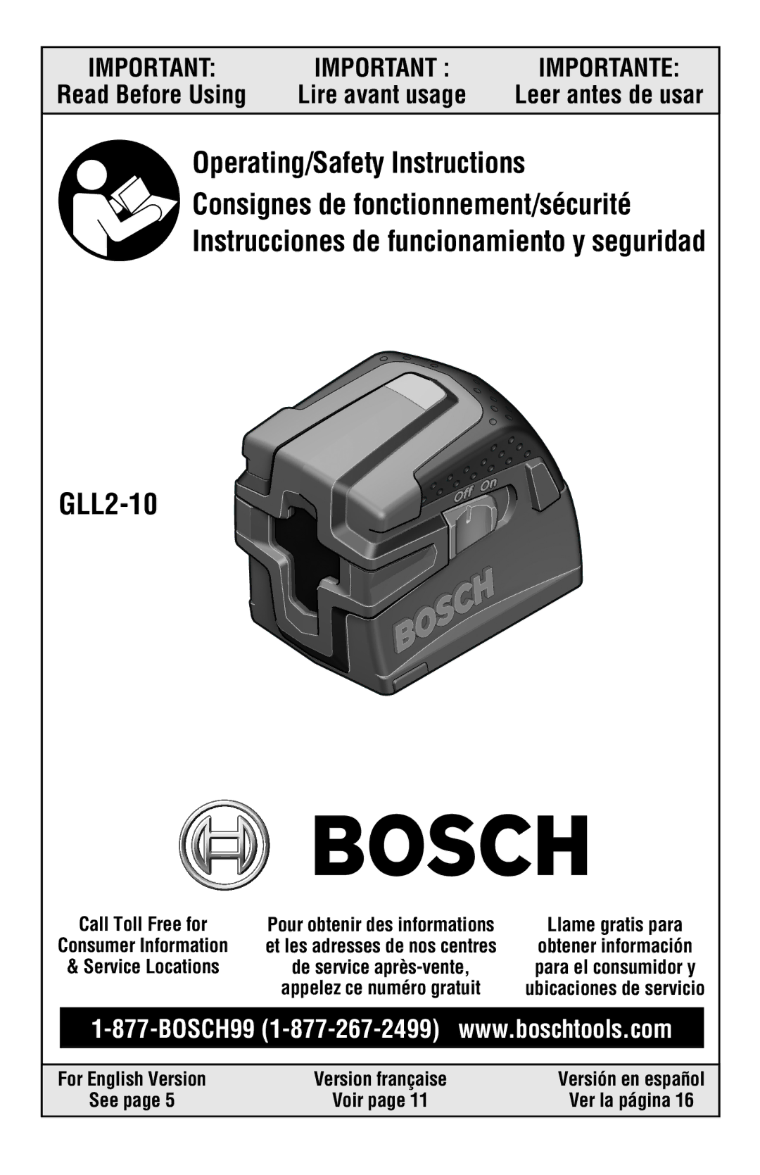 Bosch Power Tools GLL2-10 manual Ver la página 