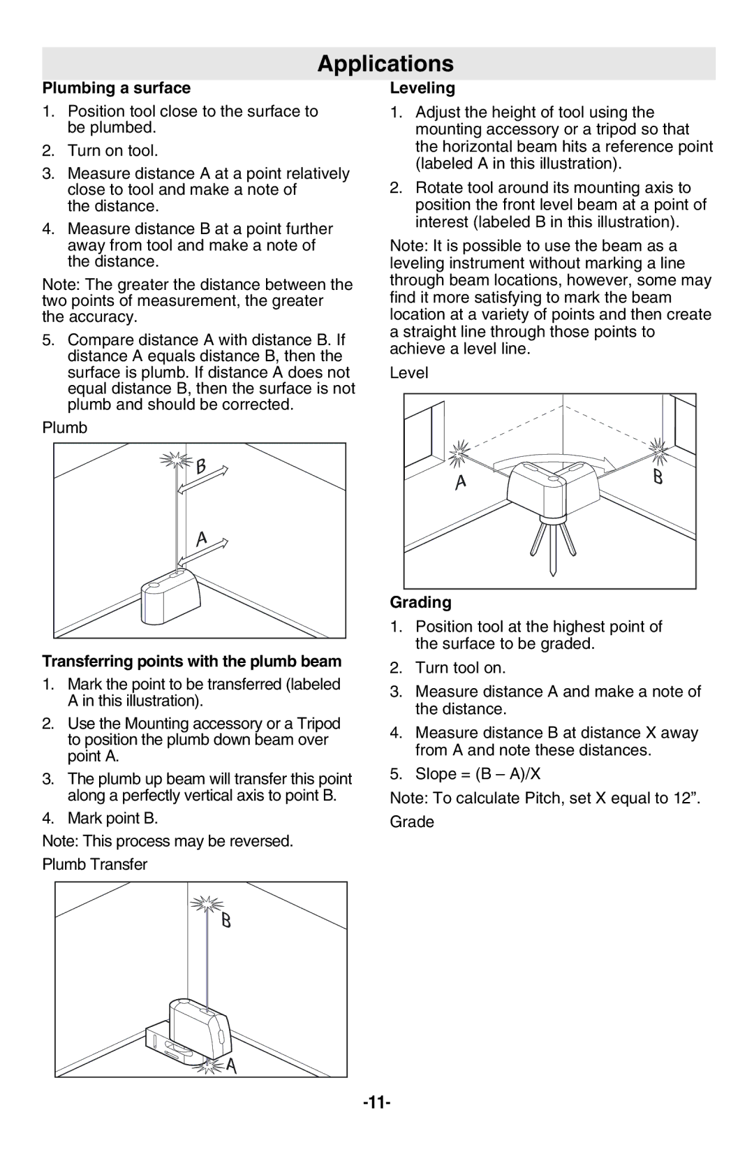 Bosch Power Tools GPL3 manual Applications 