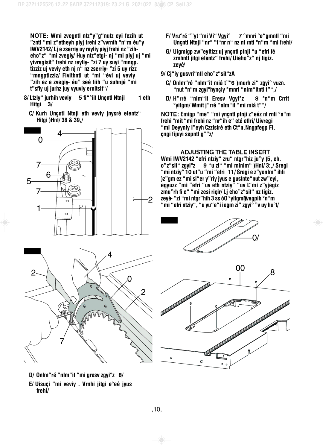 Bosch Power Tools manual AdjUSTINg the TAblE Insert, GTS1031 table insert slot includes four 4 ad 