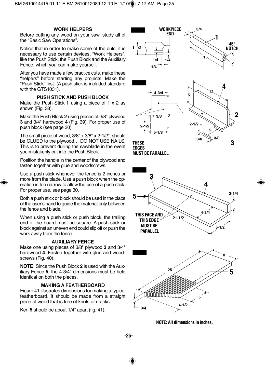 Bosch Power Tools GTS1031 manual Notch, Edges Must be Parallel, This Face, This Edge Must be 