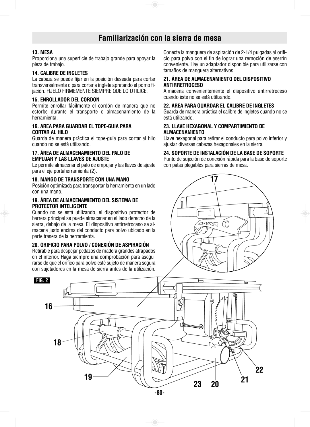 Bosch Power Tools GTS1031 Calibre DE Ingletes, Enrollador DEL Cordon, Area Para Guardar EL TOPE-GUIA Para Cortar AL Hilo 