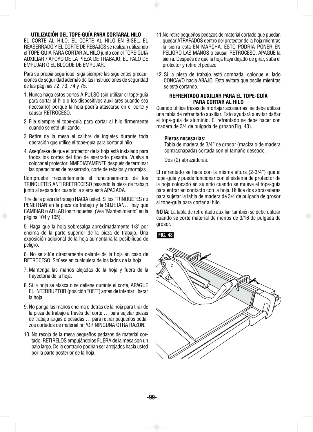 Bosch Power Tools GTS1031 Refrentado Auxiliar Para EL TOPE-GUÍA Para Cortar AL Hilo, Piezas necesarias, Dos 2 abrazaderas 