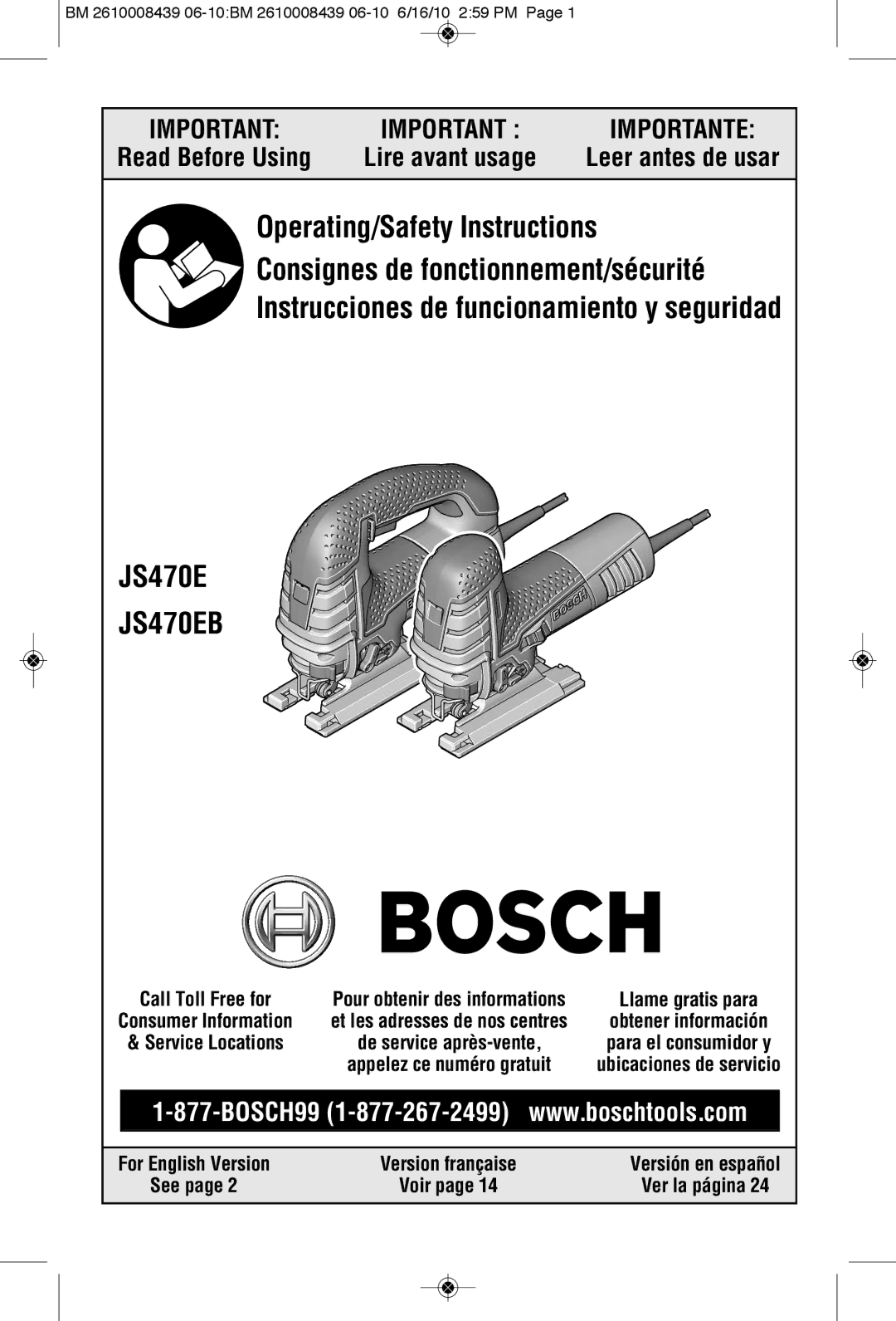 Bosch Power Tools JS470EB manual Ver la página 