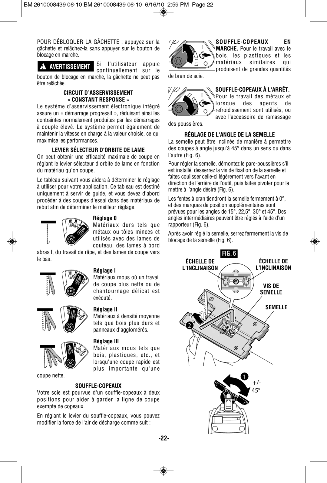 Bosch Power Tools JS470E Circuit D’ASSERVISSEMENT « Constant Response », Levier Sélecteur Dorbite DE Lame, Souffle-Copeaux 