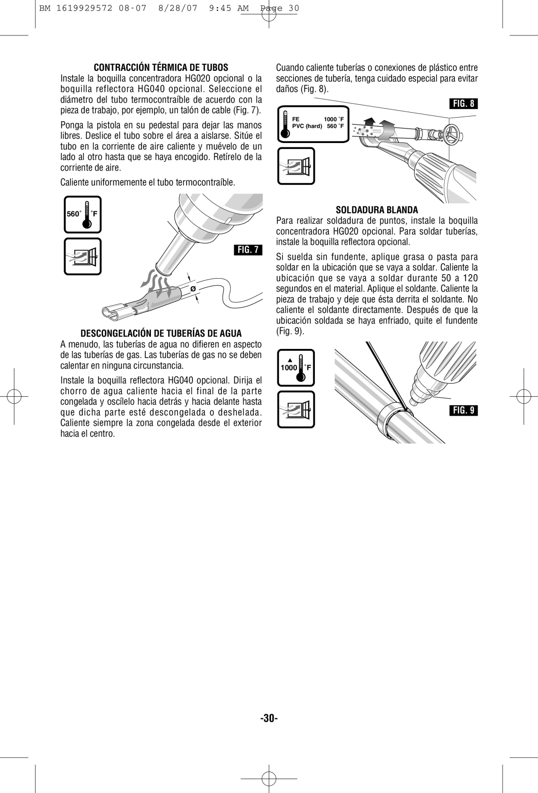 Bosch Power Tools LCD manual Contracción Térmica DE Tubos, Descongelación DE Tuberías DE Agua, Soldadura Blanda 