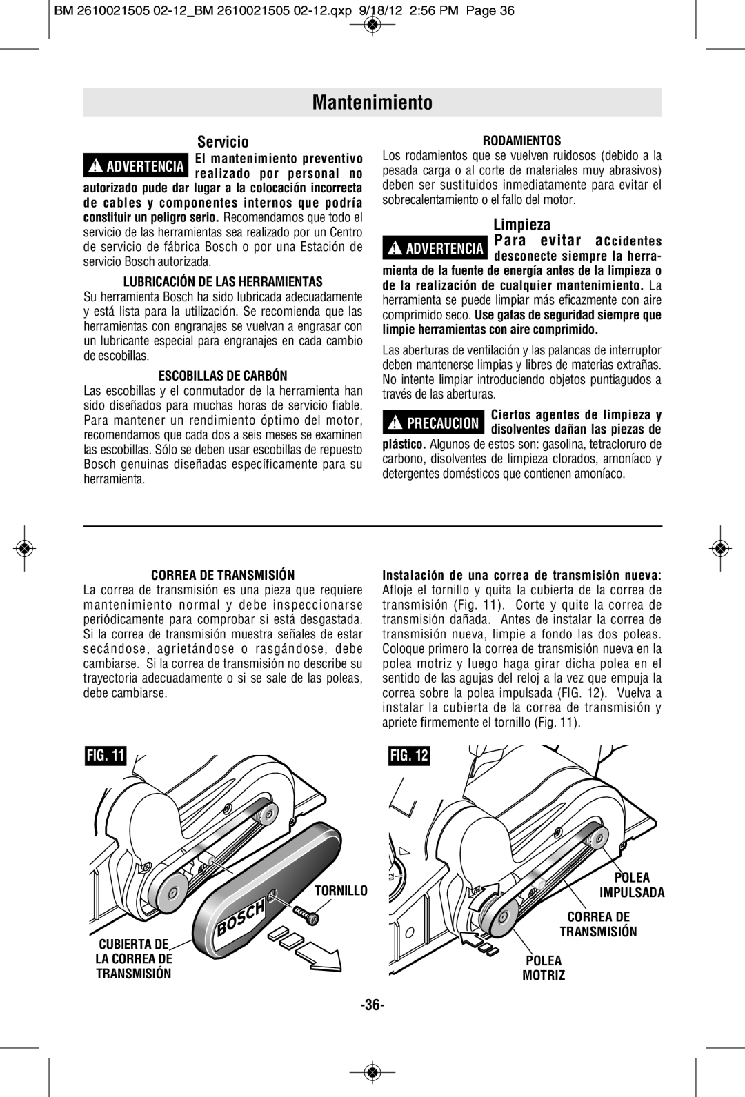 Bosch Power Tools PL1682 manual Mantenimiento, Servicio, Limpieza 