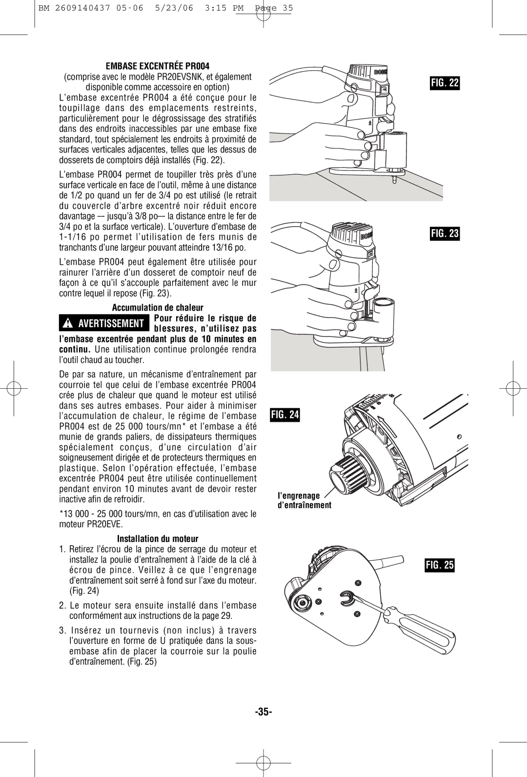 Bosch Power Tools PR10E, PR20EVSNK Embase Excentrée PR004, Disponible comme accessoire en option, Accumulation de chaleur 