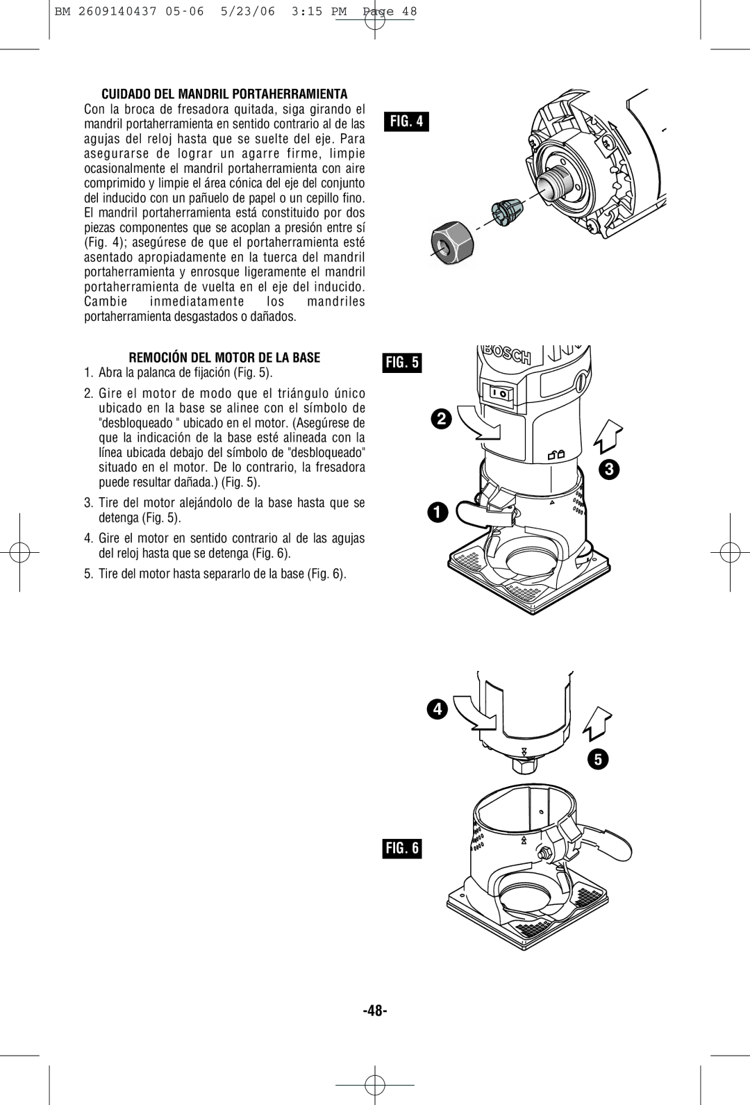 Bosch Power Tools PR20EVSNK, PR20EVSK, PR10E manual Remoción DEL Motor DE LA Base 