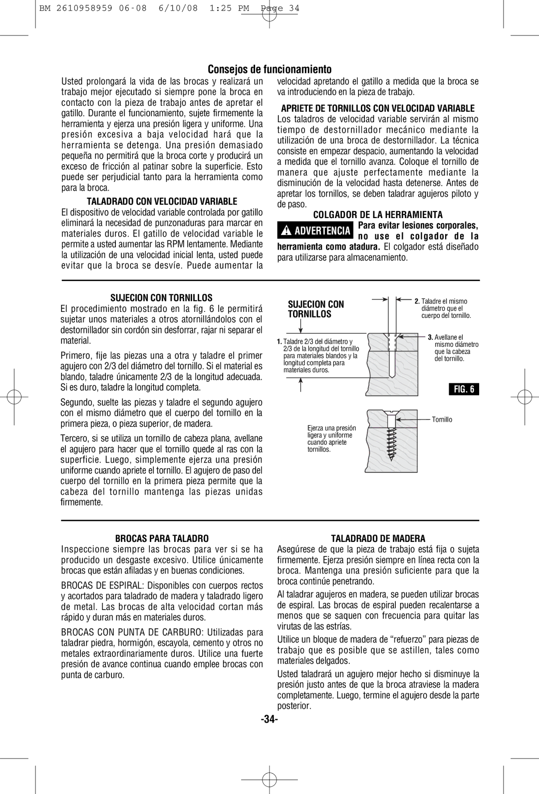 Bosch Power Tools PS10BN, PS10-2A manual Consejos de funcionamiento 