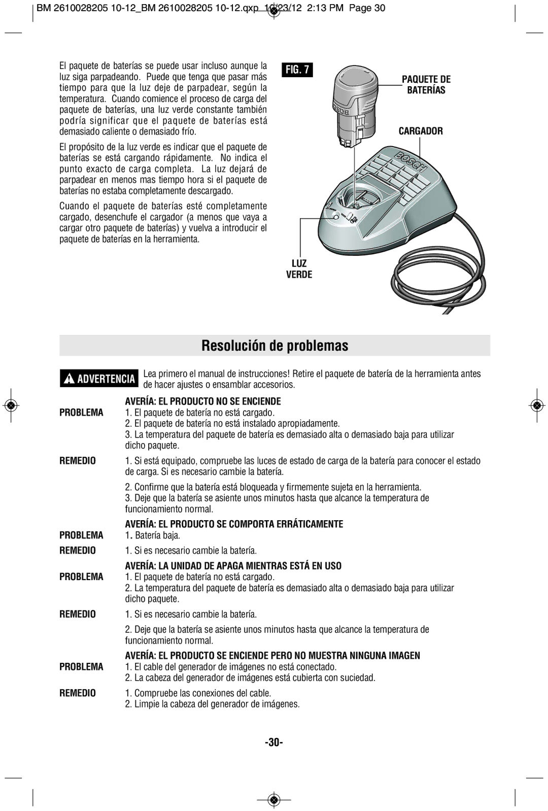 Bosch Power Tools PS90-1A manual Resolución de problemas 