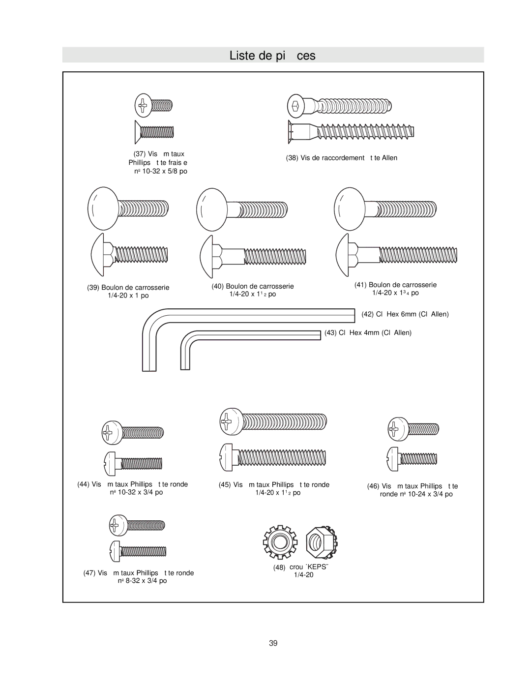 Bosch Power Tools RA1171 manual Vis de raccordement à tête Allen 