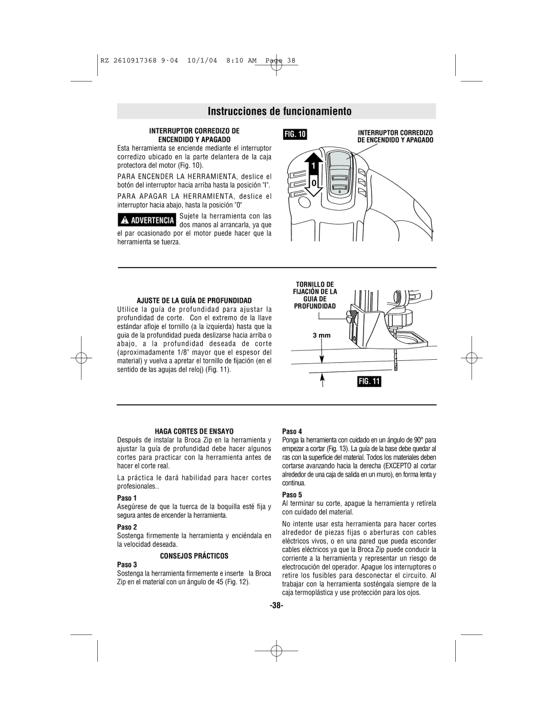 Bosch Power Tools RZ25, RZ1 manual Instrucciones de funcionamiento 