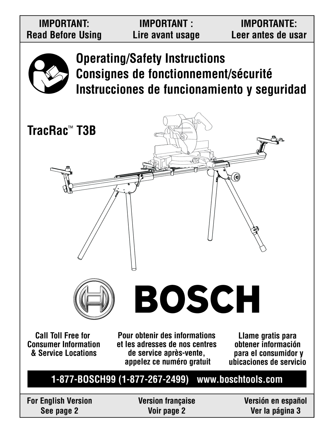 Bosch Power Tools manual TracRac T3B 