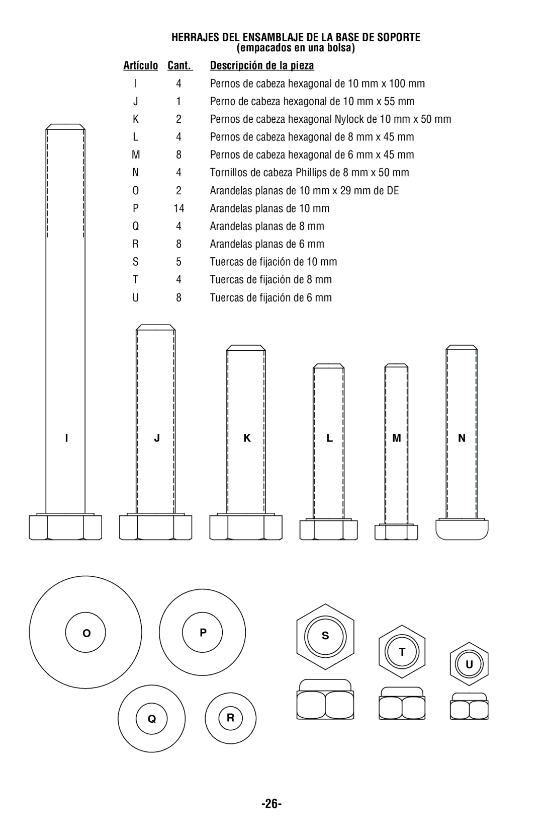 Bosch Power Tools T4B manual Herrajes DEL Ensamblaje DE LA Base DE Soporte 