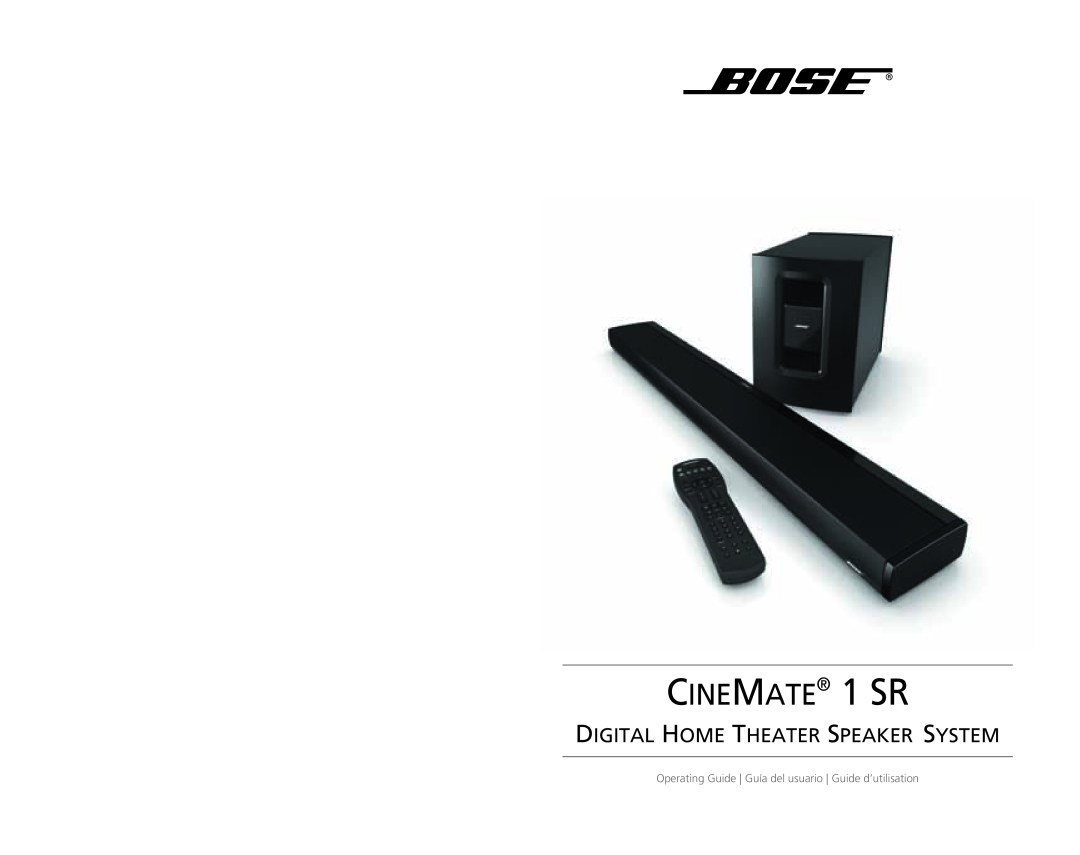 Bose manual CINEMATE 1 SR, Digital Home Theater Speaker System 