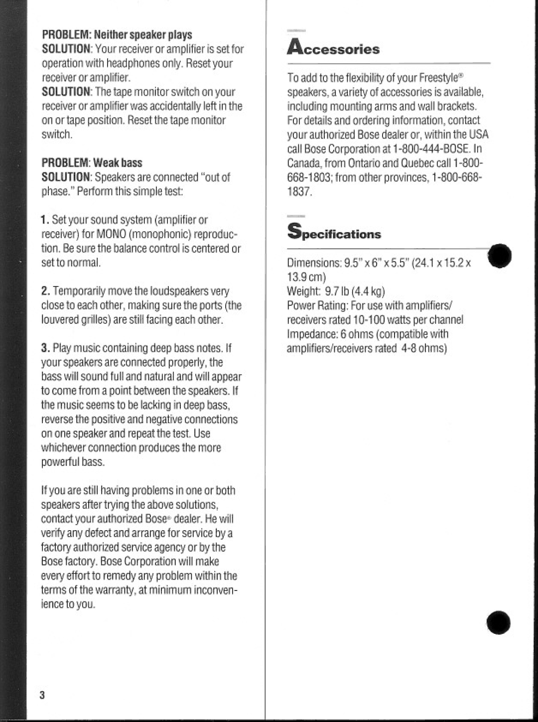 Bose 101 manual 