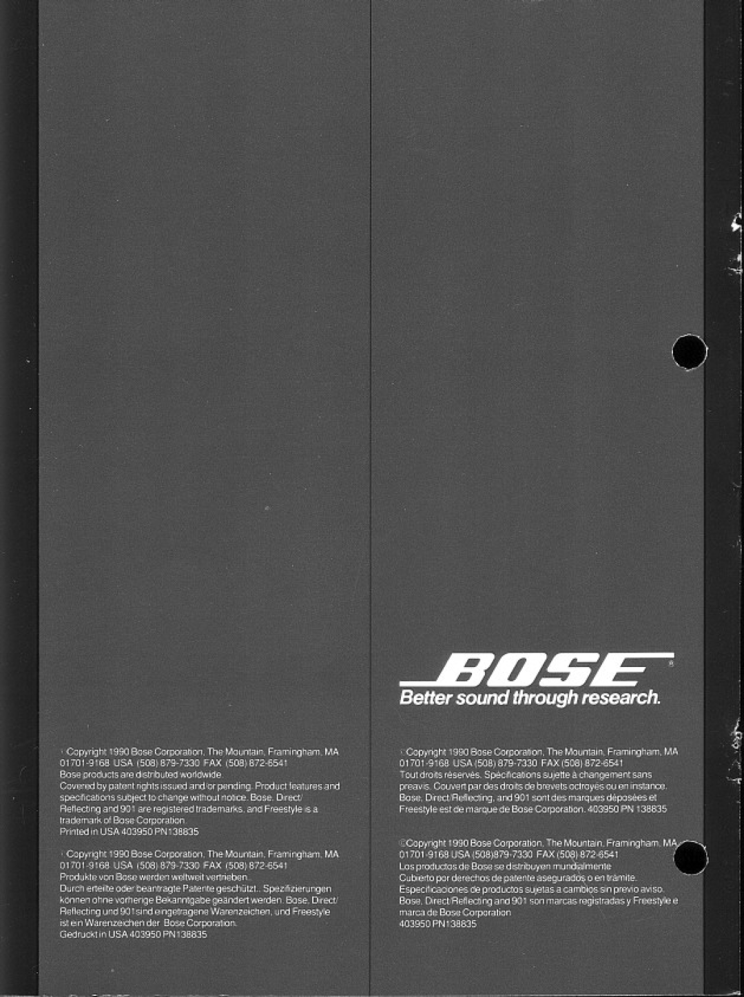 Bose 101 manual 