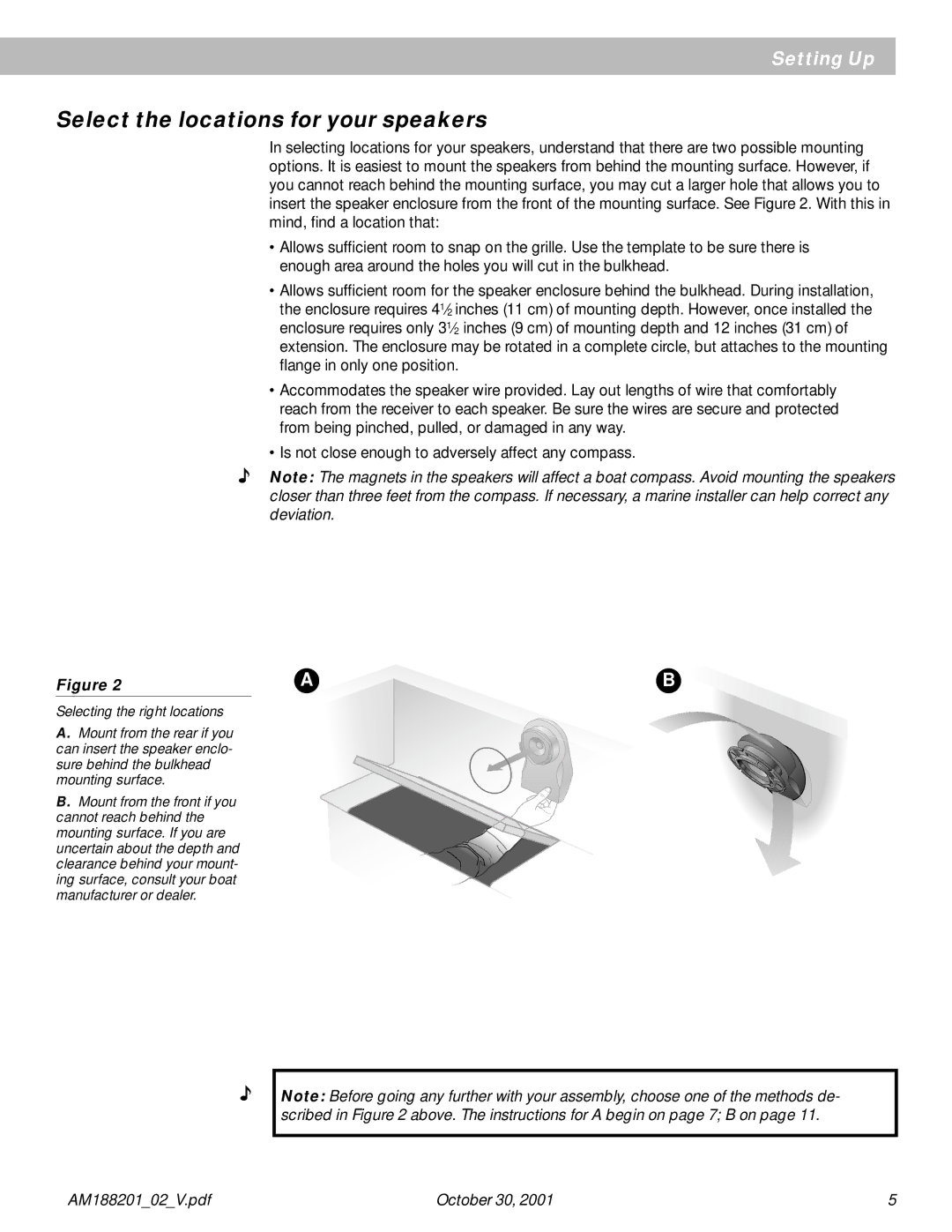 Bose 131 manual Select the locations for your speakers 