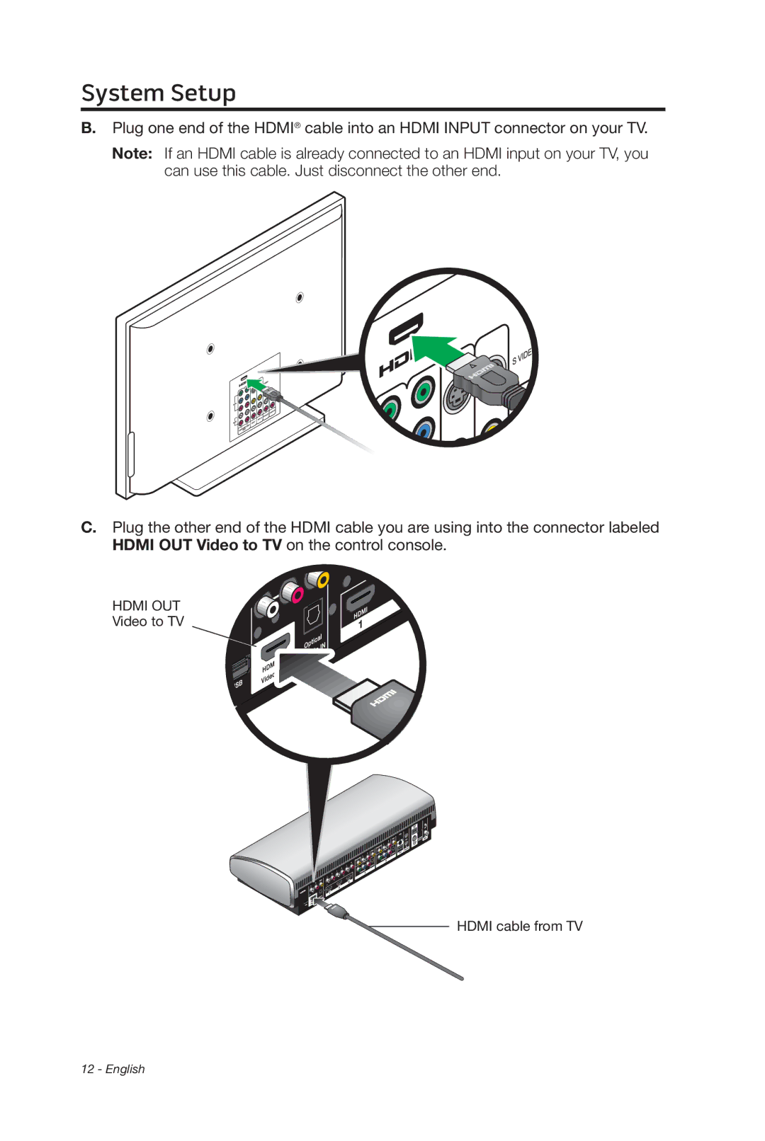 Bose 135 setup guide Hdmi OUT 