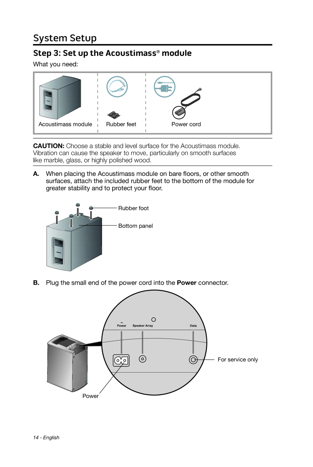 Bose 135 setup guide Set up the Acoustimass module 