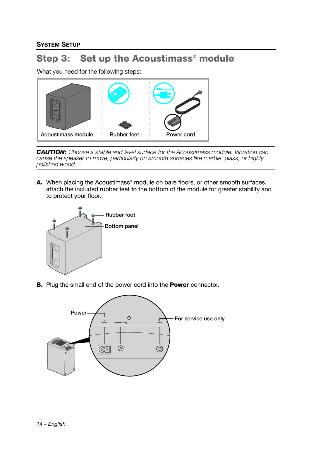 Bose 135 setup guide Set up the Acoustimass module 