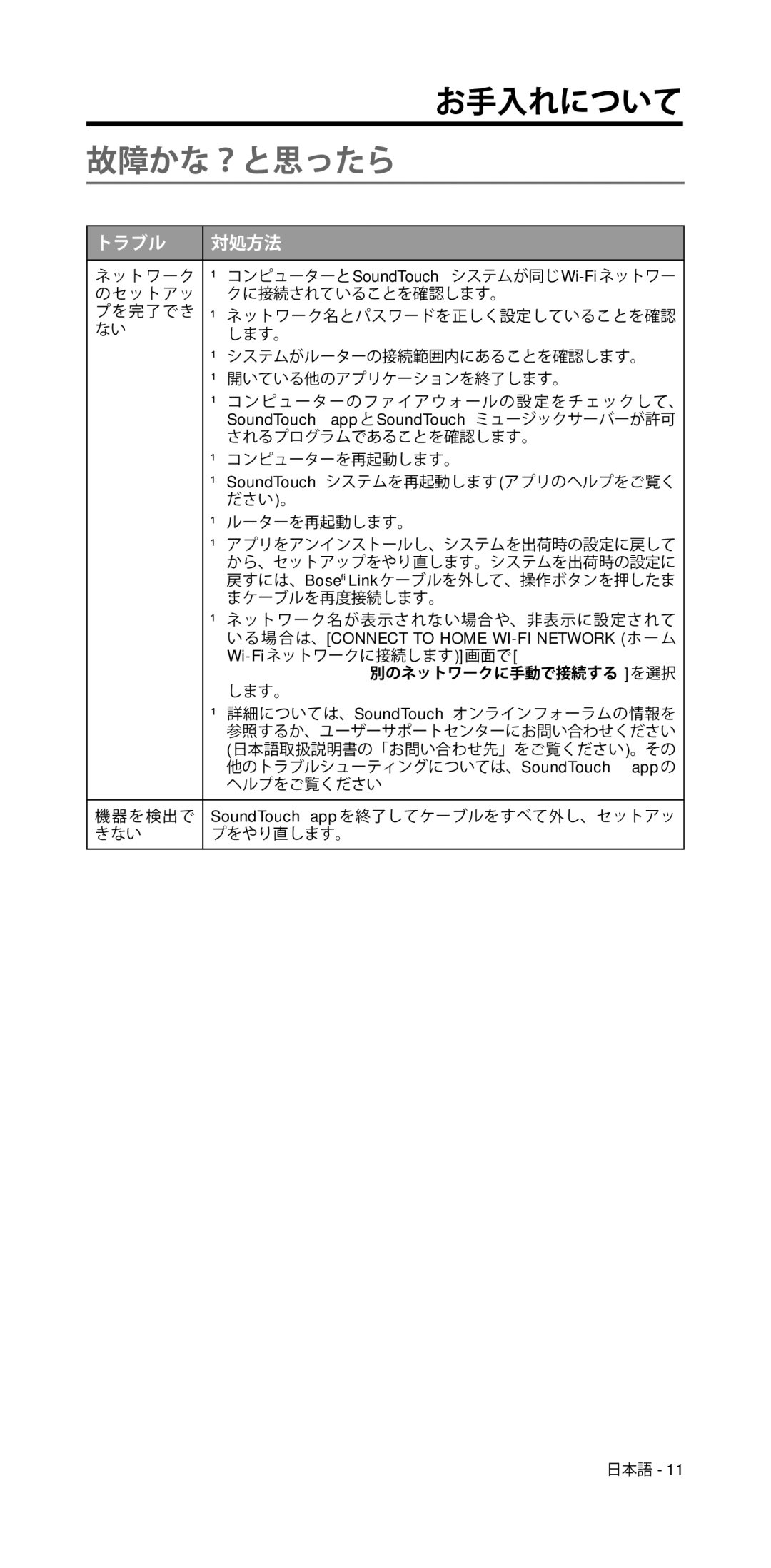 Bose 135/235 535/525 manual Wi-Fiネットワークに接続します画面で Manually Connect to, Another Network 別のネットワークに手動で接続するを選択 