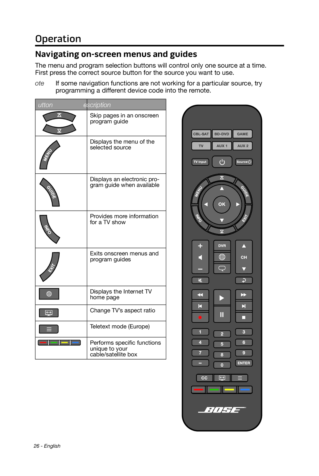 Bose 15/10 manual Navigating on-screen menus and guides 