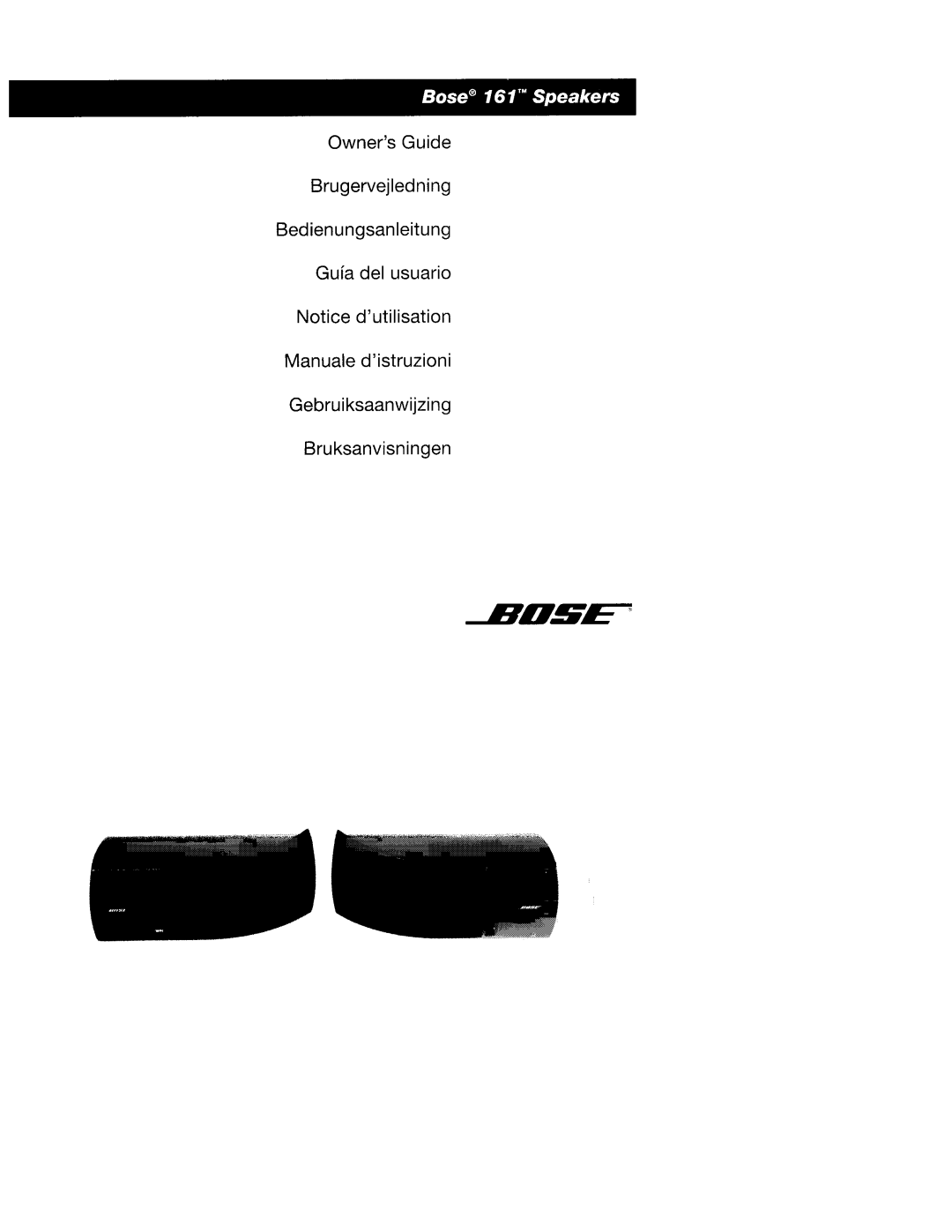 Bose 161TM manual Bose 161 Speakers 