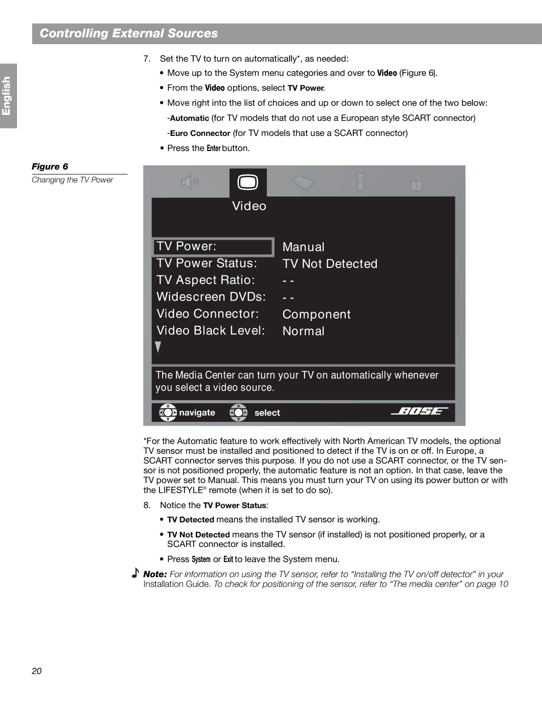 Bose 18 Series II, 28 manual Changing the TV Power 