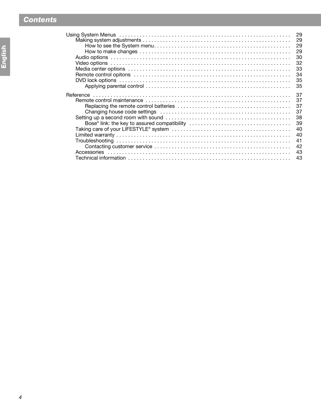 Bose 18 Series II, 28 manual Contents 