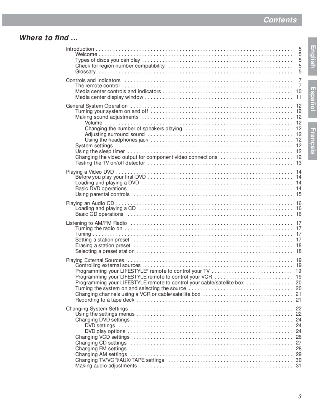 Bose 18 manual Contents 