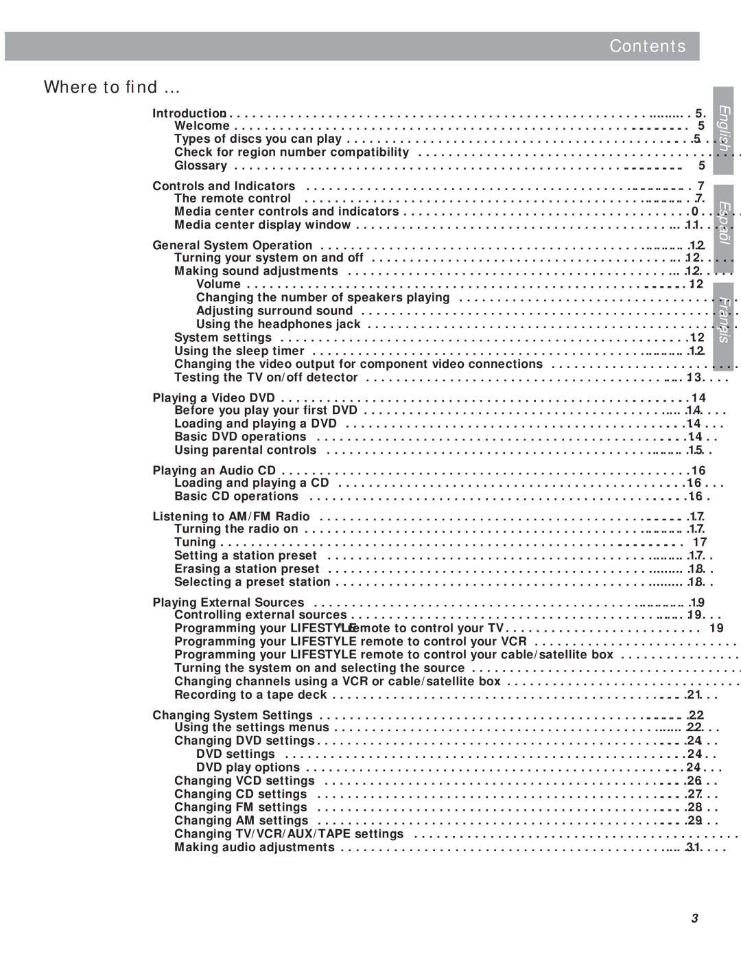 Bose 18 manual Contents 