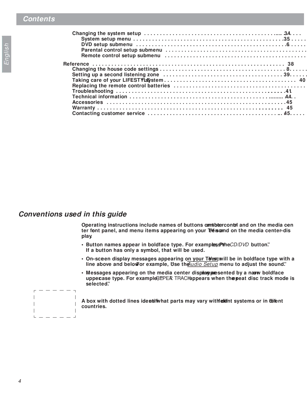 Bose 18 manual Conventions used in this guide 