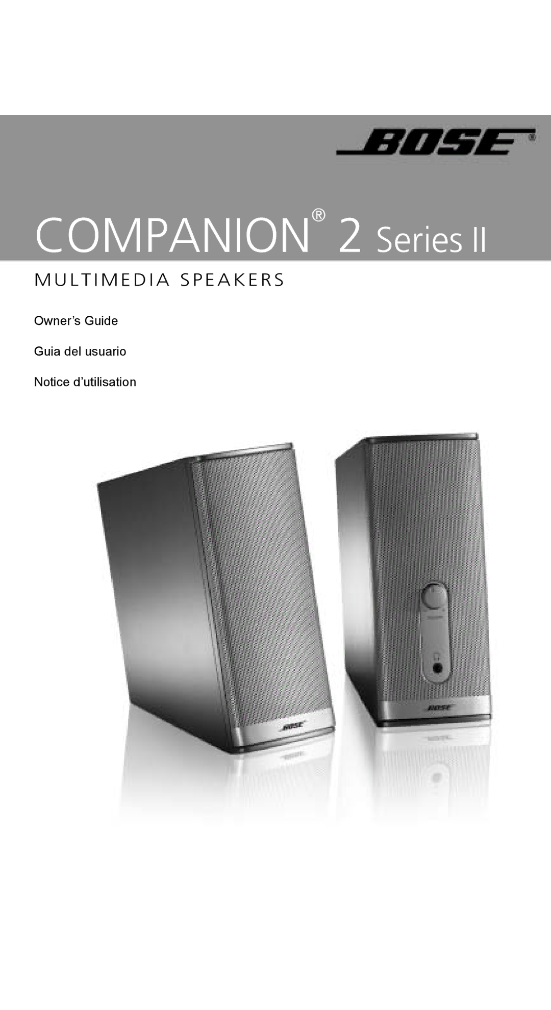 Bose 40274, 2 Series II, COMPANION2II manual Companion 2 Series 